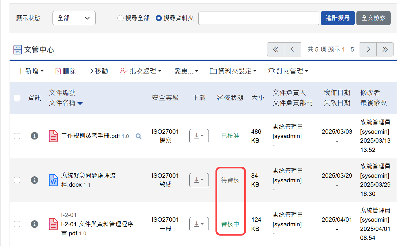 文管中心列表