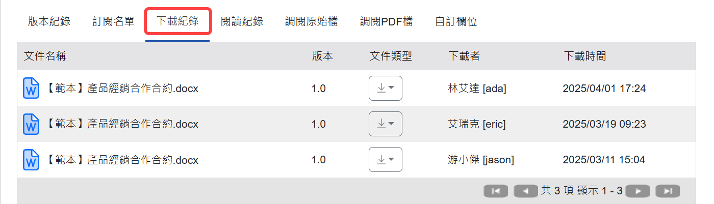 下載紀錄