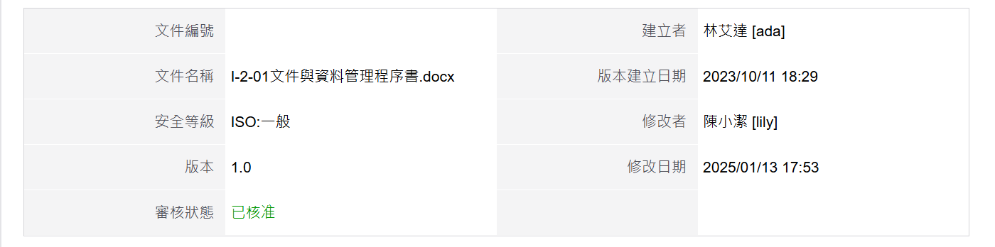 文件基本資料